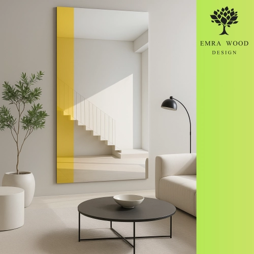 Duże lustro dekoracyjne z paskiem złoty połysk - MORGAN